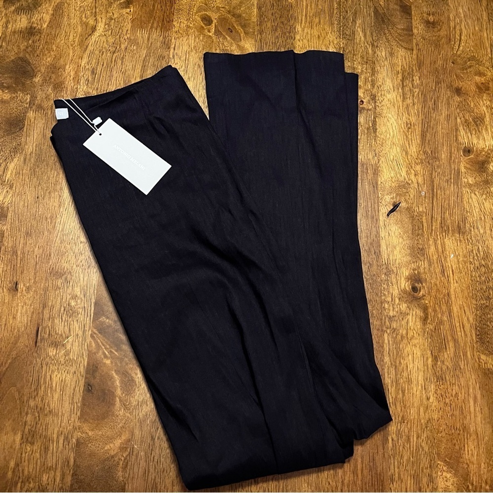 NWT Antonio Melani Kendall Linen Trouser Career Core Pants Navy Size 2 - Picture 3 of 14